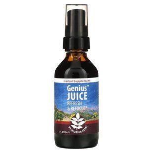 WishGarden Herbs, Genius Juice, Refresh & Refocus, 2 fl oz (59 ml)