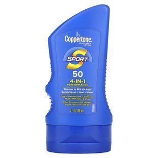Coppertone, Sport, Sunscreen Lotion, 4-In-1 Performance, SPF 50, 3 fl oz (89 ml) купить в Киеве и Украине