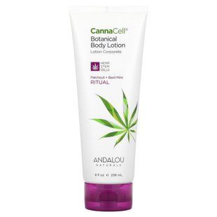 Andalou Naturals, CannaCell, рослинний лосьйон для тіла, ритуал, пачулі + базилік, м'ята, 8 рідких унцій (236 мл)