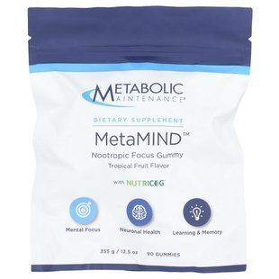 Metabolic Maintenance, MetaMIND&trade;, Nootropic Focus Gummy with Nutricog&reg;, Tropical Fruit, 90 Gummies