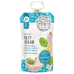Serenity Kids, Beef Kabab with Parsnip, Spinach, Carrot, Herbs & Spices, 7+ Months, 3.5 oz (99 g) купить в Киеве и Украине