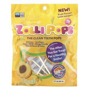 Леденцы, персик, The Clean Teeth Pops, Peach, Zollipops, 87 г купить в Киеве и Украине