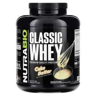NutraBio, Classic Whey Protein, Cake Batter, 5 lbs (2,268 g) купить в Киеве и Украине