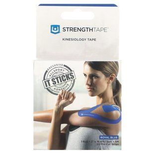 Strengthtape, Kinesiology Tape, Royal Blue, 20 Pre-Cut Strips купить в Киеве и Украине