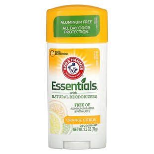 Arm & Hammer, Essentials, дезодорант с натуральными дезодорирующими веществами, апельсин и цитрус, 71 г (2,5 унции) купить в Киеве и Украине