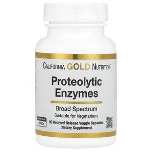 Протеолітичні ферменти California Gold Nutrition (Proteolytic Enzymes Broad Spectrum) 90 вегетаріанських капсул