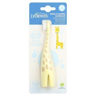 Dr. Brown's, Infant-to-Toddler Toothbrush, 0-3 Years, Yellow, Giraffe, 1 Toothbrush купить в Киеве и Украине