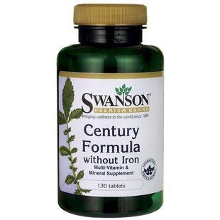 Мультивитамины без железа, Century Formula Multivitamin without Iron, Swanson, 130 таблеток купить в Киеве и Украине