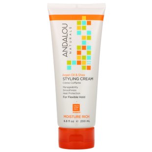 Крем для укладки волос аргановое масло и масло ши Andalou Naturals (Styling Cream Argan Oil and Shea Moisture Rich) 200 мл купить в Киеве и Украине