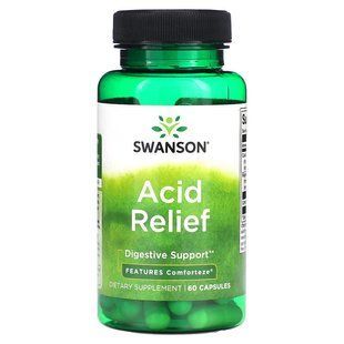 Кислотная помощь, Acid Relief, Swanson, 60 капсул купить в Киеве и Украине