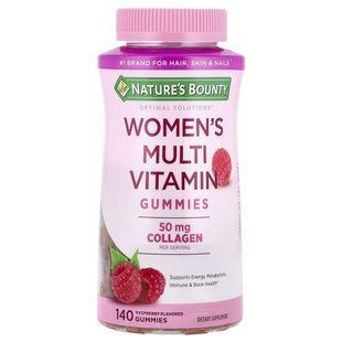Nature's Bounty, Optimal Solutions&reg;, мультивитаминные жевательные мармеладки для женщин, малина, 140 жевательных таблеток купить в Киеве и Украине
