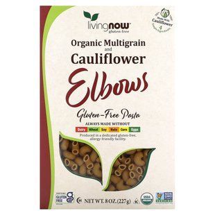 NOW Foods, Organic Multigrain and Cauliflower Elbows, Gluten Free, 8 oz (227 g) купить в Киеве и Украине