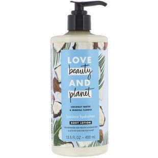 Лосьйон для тіла Luscious Hydration, &laquo;Кокосова вода і квітка мімози&raquo;, Love Beauty and Planet, 400 мл