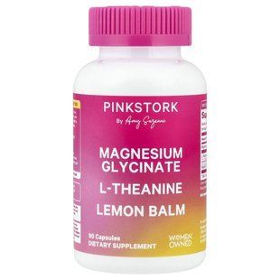 Pink Stork, глицинат магния, L-теанин, мелисса, 90 капсул купить в Киеве и Украине