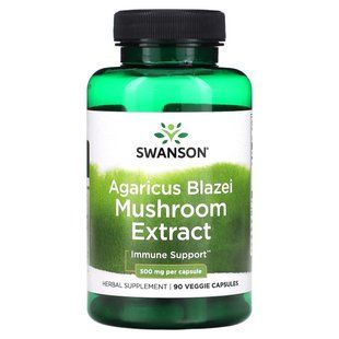(СРОК!!!) Агариус Блазей Экстракт гриба, Agaricus Blazei Mushroom Extract, Swanson, 500 мг, 90 капсул купить в Киеве и Украине