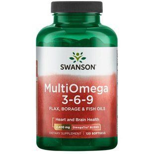 Swanson omega 3-6-9 complex (MultiOmega 3-6-9 Flax Borage Fish) 120 capsules