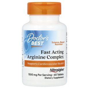 Arginine with Nitrosigine Doctors Best (Fast Acting Arginine Complex with Nitrosigine) 750 mg 60 tablets