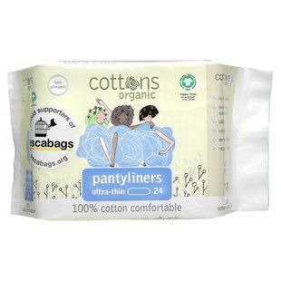 100% натуральное хлопковые прокладки, трусики, ультратонкие, Cottons Comforts, 24 вкладыша купить в Киеве и Украине