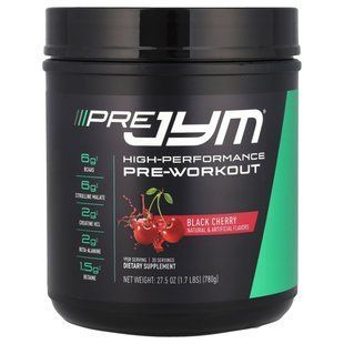 JYM Supplement Science, Pre JYM, высокоэффективная перед тренировкой, черная вишня, 1,7 фунта (780 г) купить в Киеве и Украине