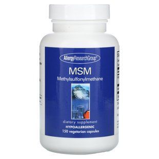 MSM Метилсульфонилметан, MSM Methylsulfonylmethane, Allergy Research Group, 150 вегетарианских капсул купить в Киеве и Украине