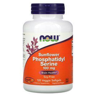 Фосфатидилсерин Now Foods (Sunflower Phosphatidyl Serine) 100 мг 120 вегетарианских капсул купить в Киеве и Украине