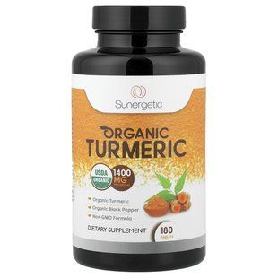 Органическая куркума Sunergetic (Organic Turmeric) 180 таблеток купить в Киеве и Украине