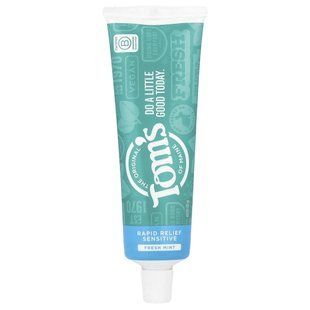 Tom's of Maine, Зубная паста для чувствительных зубов Rapid Relief, без фтора, со свежей мятой, 113 г (4 унции)