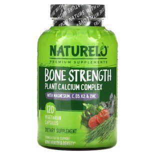 Bone Strength, Plant-Based Calcium Complex, NATURELO, 120 Vegetarian Capsules