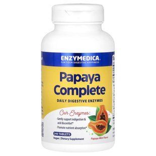 Enzymedica, Papaya Complete, папая, м&rsquo;ята, 240 таблеток