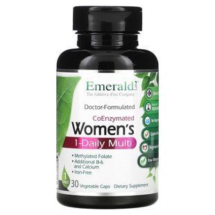 CoEnzymated женские, 1-дневные мультивитамины, Emerald Laboratories, 30 растительных капсул купить в Киеве и Украине