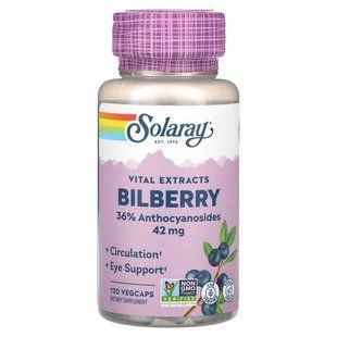 Solaray, Vital Extracts, Bilberry, 42 mg, 120 VegCaps купить в Киеве и Украине