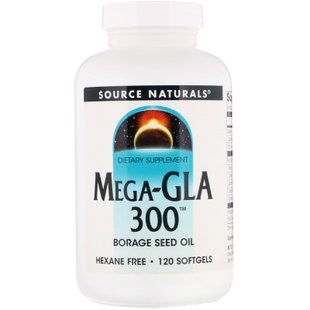 Мега-ГЛК 300 Source Naturals (Mega-GLA 300) 120 капсул купить в Киеве и Украине