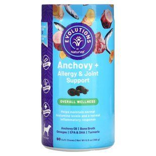 NaturVet, Evolution, Anchovy+ Allergy & Joint Support, For Dogs, 90 Soft Chews, 6.9 oz (198 g)