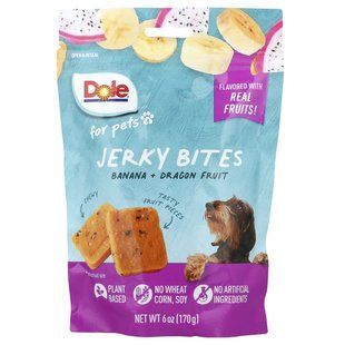Dole for Pets, Jerky Bites, Banana + Dragon Fruit , 6 oz (170 g) купить в Киеве и Украине