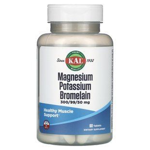 KAL, Magnesium Potassium Bromelain, 60 Tablets