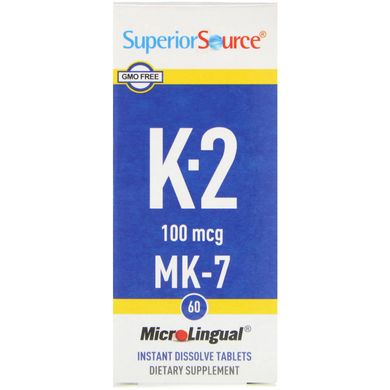 Вітамін K2 Superior Source (Vitamin K2) 100 мкг 60 таблеток