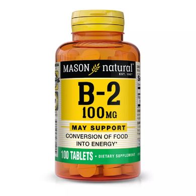 Вітамін B2 Mason Natural (Vitamin B2) 100 мг 100 таблеток