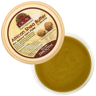 Масло африканського ши, жовте гладке, African Shea Butter, Yellow Smooth, Okay Pure Naturals, 368 г