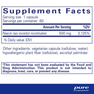 Ніацитол Pure Encapsulations (Niacitol No-Flush Niacin) 500 мг 60 капсул