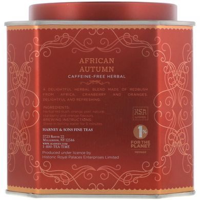 African Autumn, herbal tea without caffeine, Harney & Sons, 30 bags, 2.67 ounces (75 g)