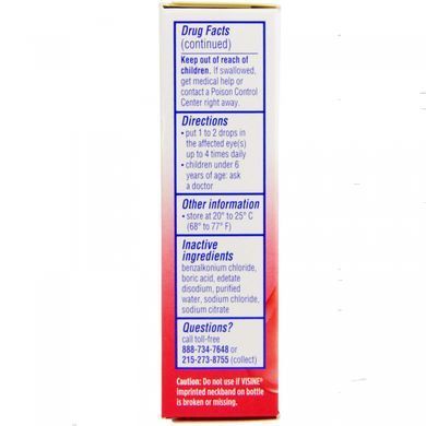 Lubricant, eye drops for redness, sterile, maximum strength, 0.5 fluid ounces (15 ml)