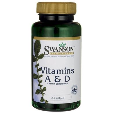 Вітамін А і Д, Vitamin A,D, Swanson, 250 капсул