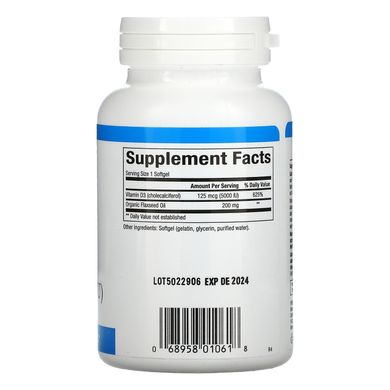 Natural Factors, Вітамін D3, 125 мкг (5000 МО), 240 м'яких таблеток