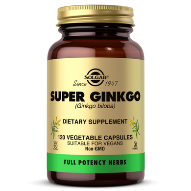 Гінкго білоба Solgar (Super Ginkgo) 120 рослинних капсул