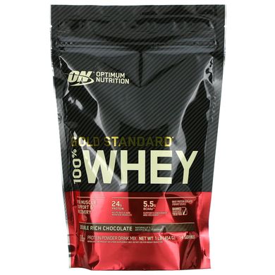 Сывороточный протеин изолят со вкусом двойного шоколада Optimum Nutrition (100% Whey Gold Standard) 454 г купить в Киеве и Украине