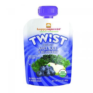 Baby puree with apples, cabbage, and blueberries organic Happy Family Organics (Inc. Twist) 4 packs of 90 g