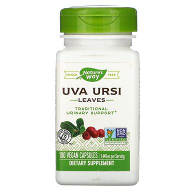 Мучниця, Uva Ursi, Nature's Way, листя, 100 вегетаріанських капсул