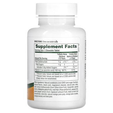 Жувальний вітамін C NaturesPlus (Chewable Vitamin C) 100 мг 90 таблеток натуральний апельсин