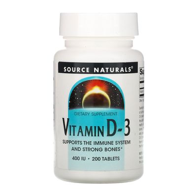 Витамин D3 Source Naturals (Vitamin D-3) 400 МЕ 200 таблеток купить в Киеве и Украине