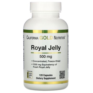 Маточное молочко California Gold Nutrition (Royal Jelly) 500 мг 120 капсул купить в Киеве и Украине